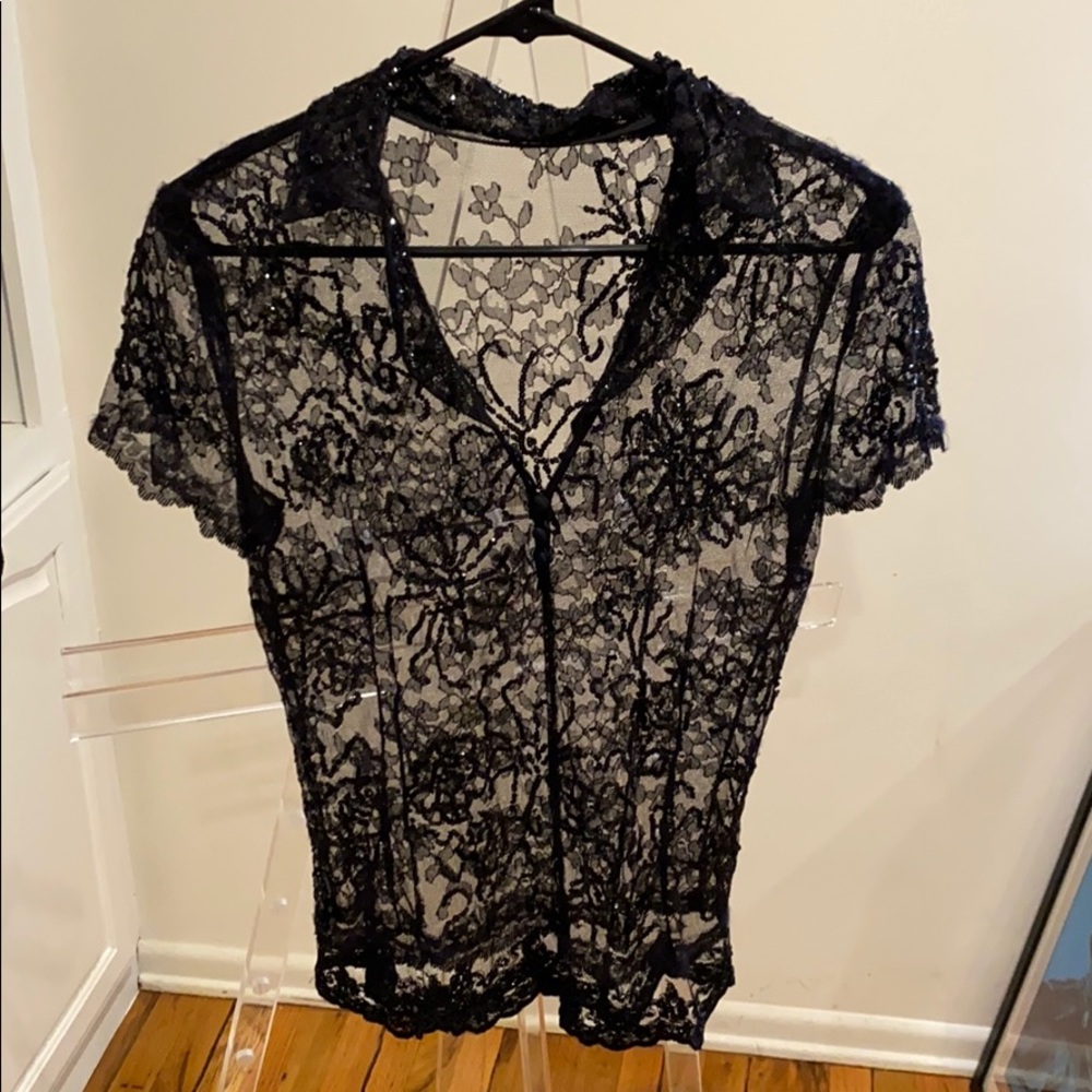 Vintage lace and sequin top